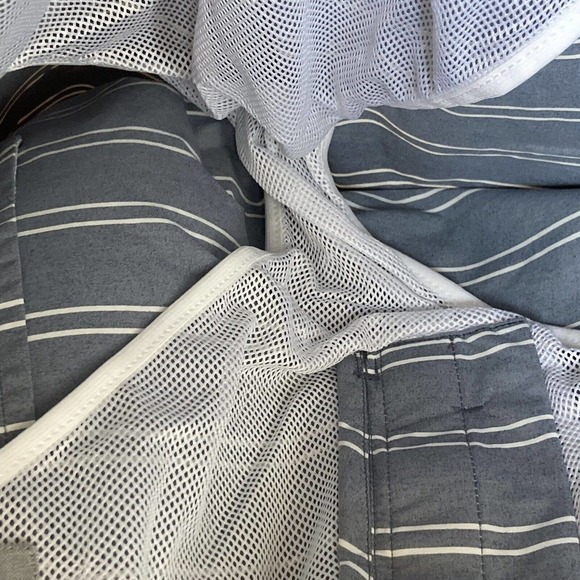 Bononos Swimshorts Mens Size 35 Striped Blue Drawstring Waist Pockets - Picture 8 of 10